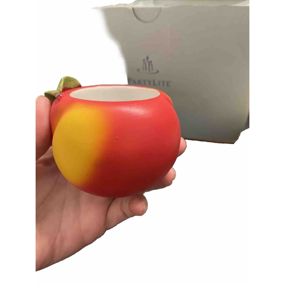 4 Partylite Tea Votive Porcelain Fruits Candle Holder Apple Pineapple Cantaloupe - Picture 9 of 16